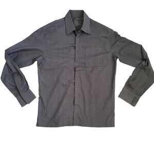 Conwell For Men Gray H&M Hook And Loop Dress Shirt Size Small